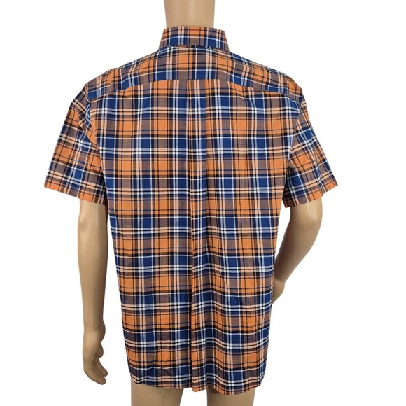 Roundtree & Yorke Gold Label Men's Shirt Size XLT Short Sleeve Orange Plaid  (57 - Picture 3 of 10